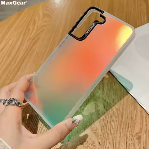 Reflective Matte Case For Samsung S23 S22 S21 Plus Ultra S20 FE A51 A71 A72 A52 A22 A73 A53 A13 A23 A54 A34 A24 A14 Note20 Cover