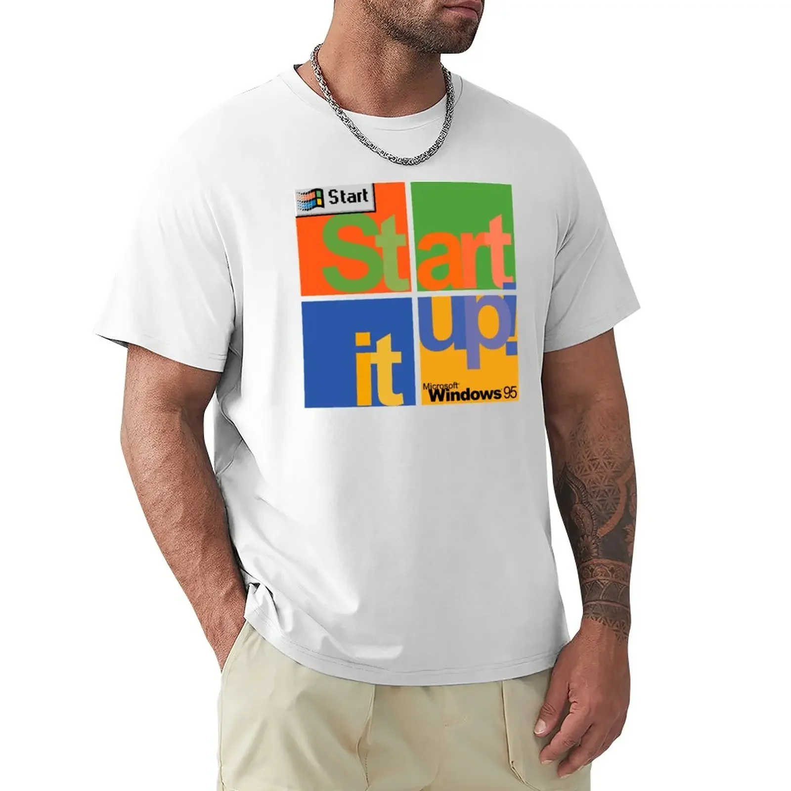 

Start It Up! - Microsoft Windows 95 T-Shirt for a boy oversized T-shirts for men cotton