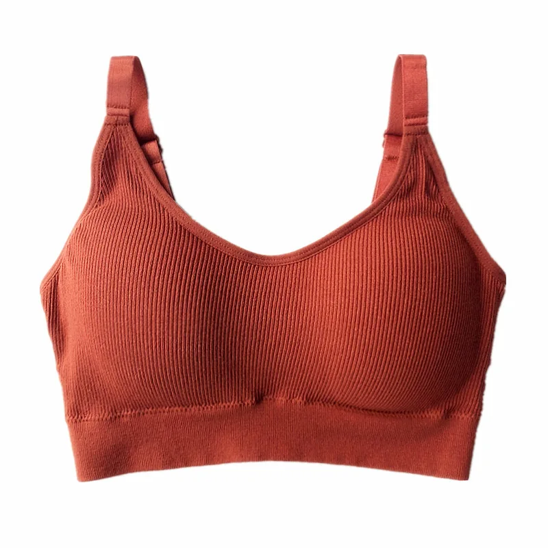 Sujetador deportivo sin costuras para mujer, ropa interior de realce, Top corto de Fitness con espalda en U, acolchado, para Yoga, gimnasio, a prueba de golpes, Bralette de entrenamiento para correr