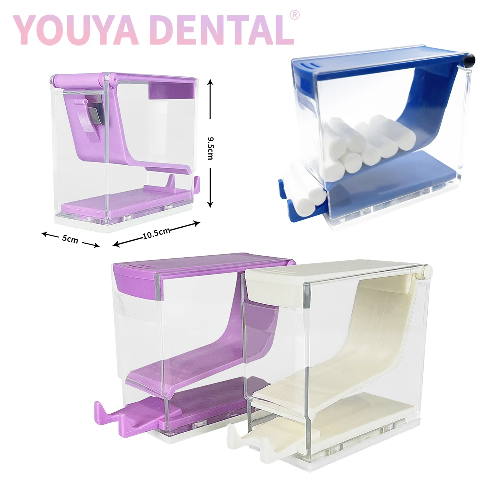 Dental Cotton Roll Dispenser Holder Press Type Cotton Storage Box Organizer Dentistry Dentist Lab Supplies