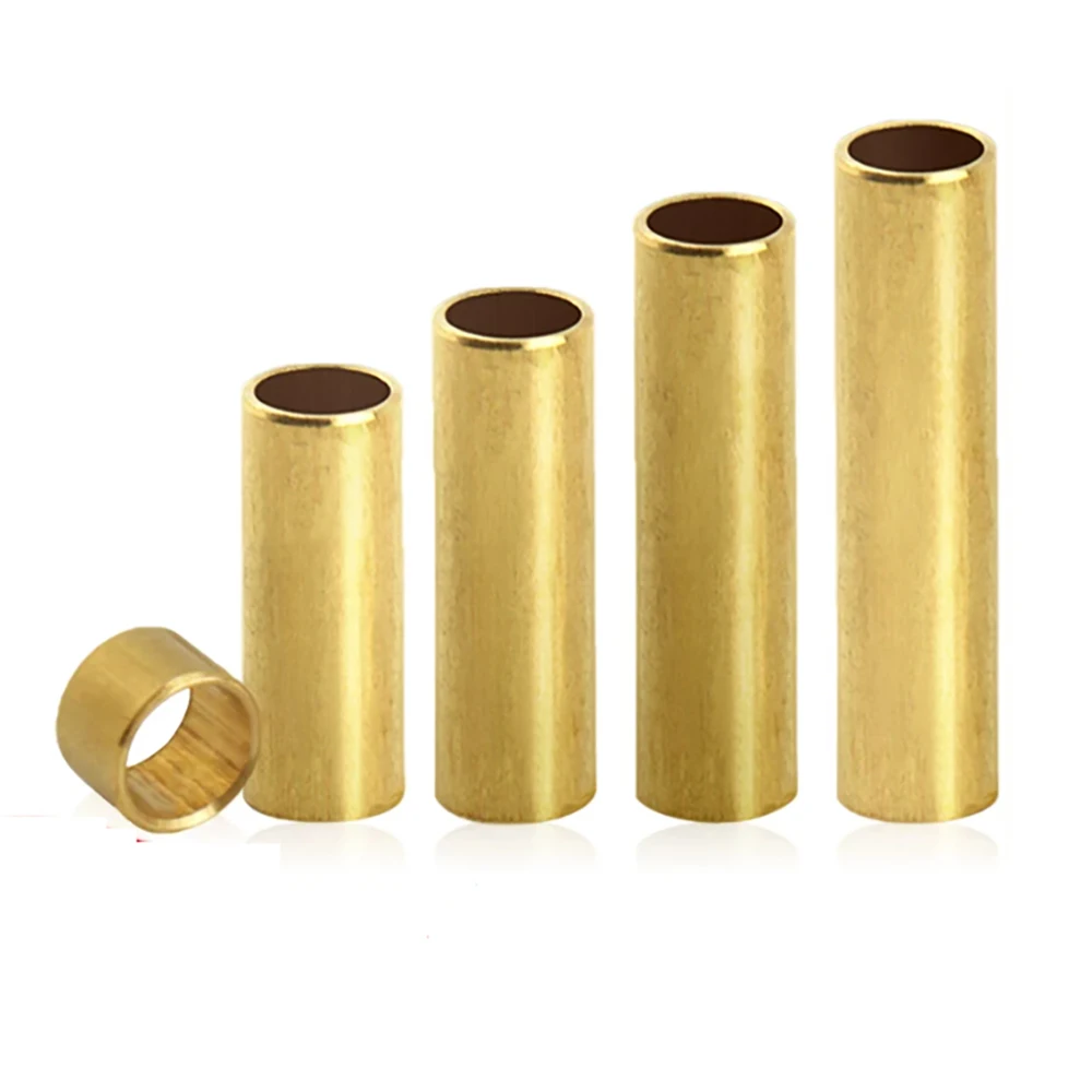 Brass Hollow Tube Round Precision Copper Tube Straight Through Bearing Thickened Copper Sleeve DIY Parts OD 5-14mm Height 2-20mm