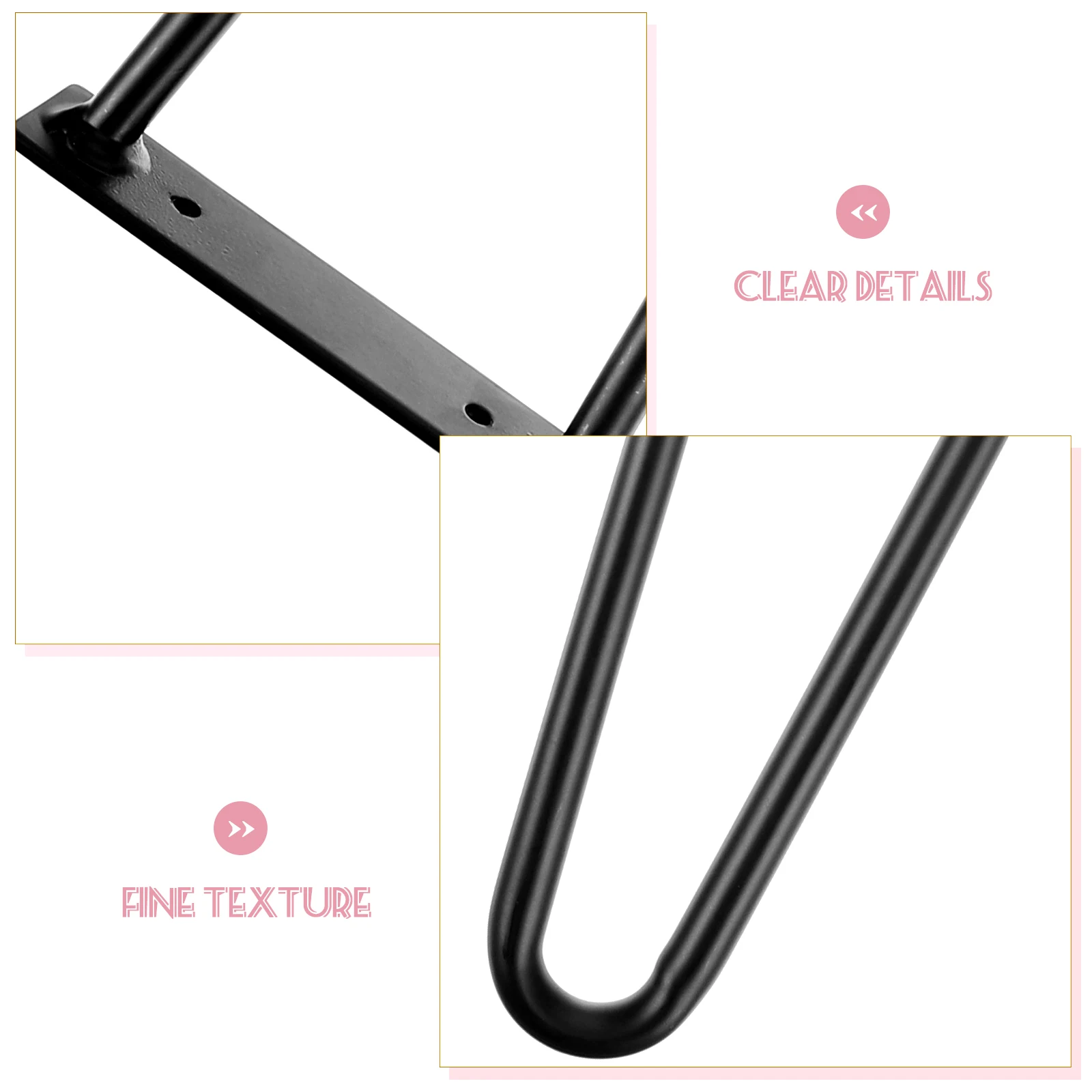 

2Pcs U Shape Furniture Legs Black Sofa Legs Cabinet Table Chair Bed Replacement Dresser Coffee Table Furniture Feet