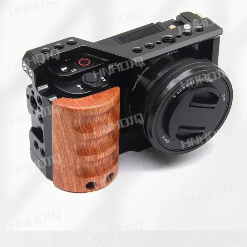 Zve10 Camera Rabbit Cage Wooden Handle Mirrorless Camera Vertical Shot Photography Quick Shoe Stable DSLR Accessories