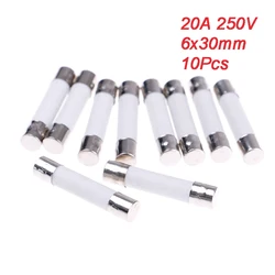 10Pcs fusibile ceramico a microonde elettrico 20A 250V forniture per la casa fai da te 6x30mm