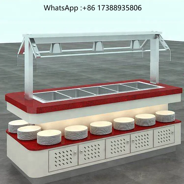 Commercial Stainless Steel Hot and Cold Buffet Table for Restaurant
