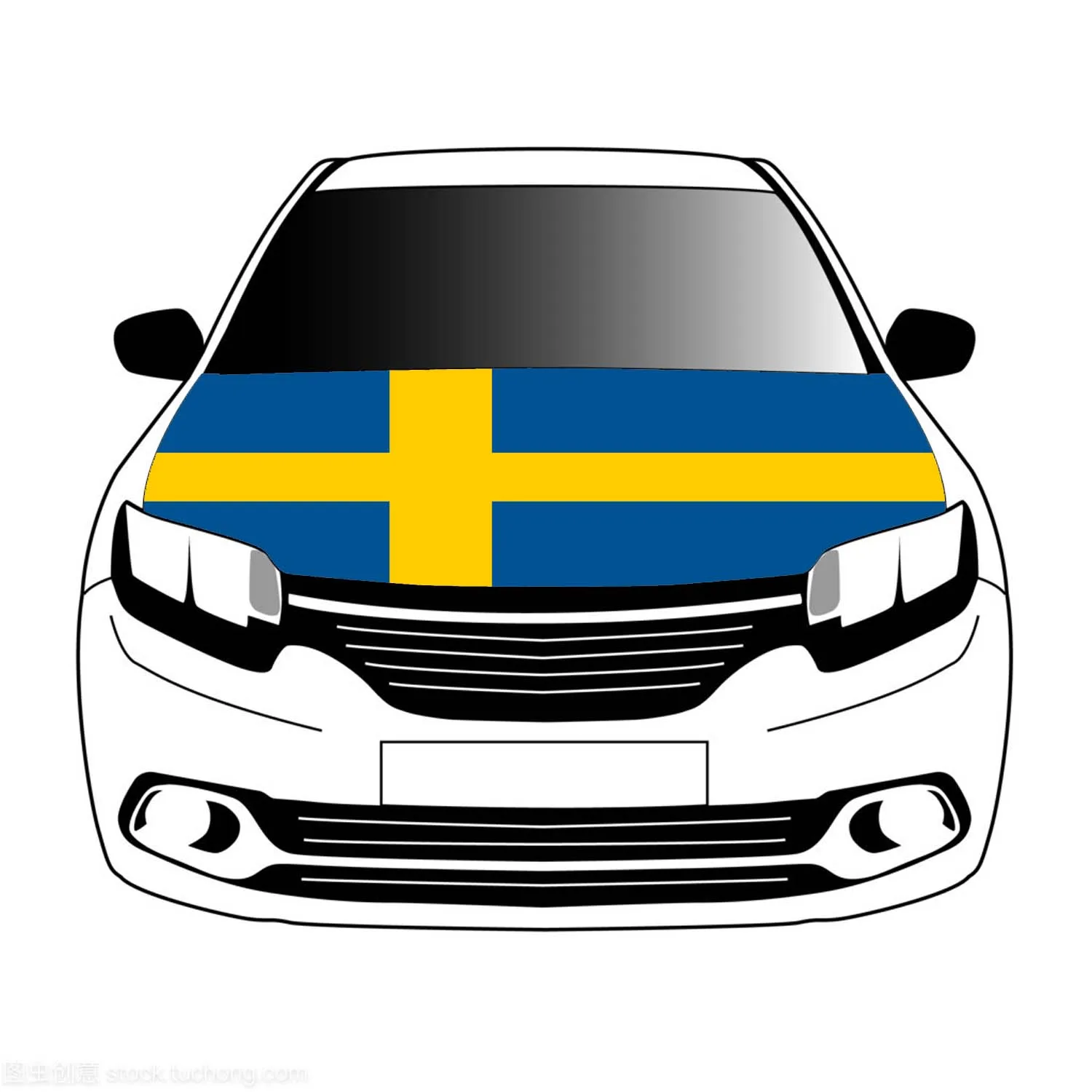 swedish flag flags car Hood cover 3.3x5ft/5x7ft 100%polyester,car bonnet banner football match