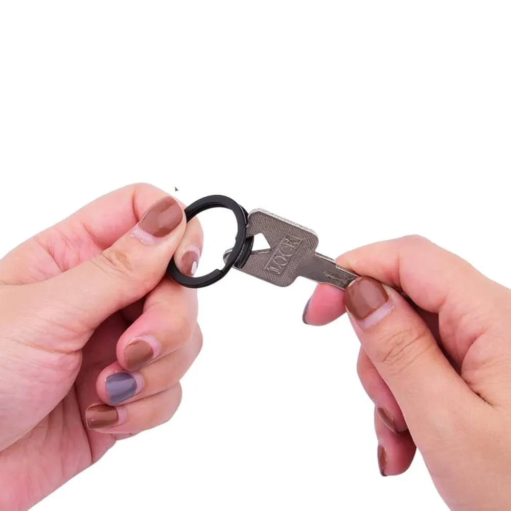 20pcs Metal Black Flat Split Key Chains Split Rings for DIY Home Car Dog Tag Office Lanyards Keys Attachment Crafts Making image 6