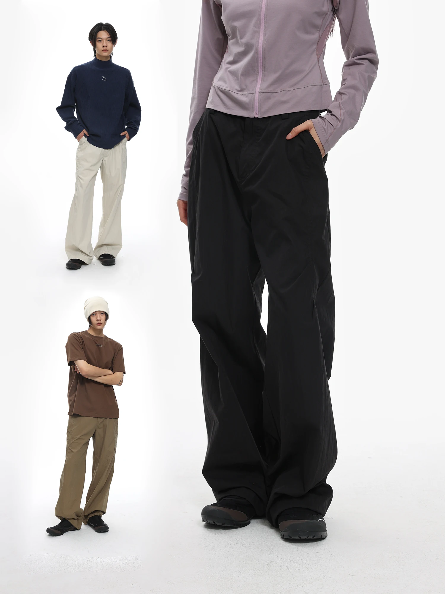 

Roaringwild American Sle Свободные уличные рабочие брюки Мужские брюки-солдат с зонтиком Bla Повседневные прямые брюки