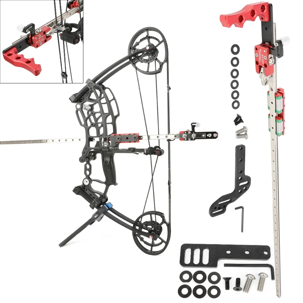Dual-use Compound Bow Auxiliary Rod Archery Arrow Steel Ball Pulley Bow Stabilizer Rod for Beginner Shooting Target Training Acc
