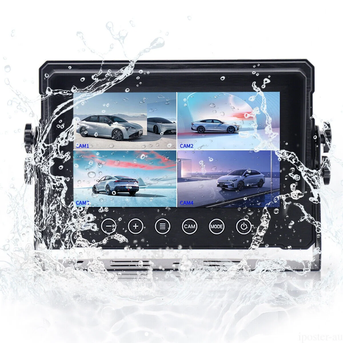 Vehicle mounted truck specific mold 7-inch IPS screen waterproof IP69 four part AHD  with loop recording