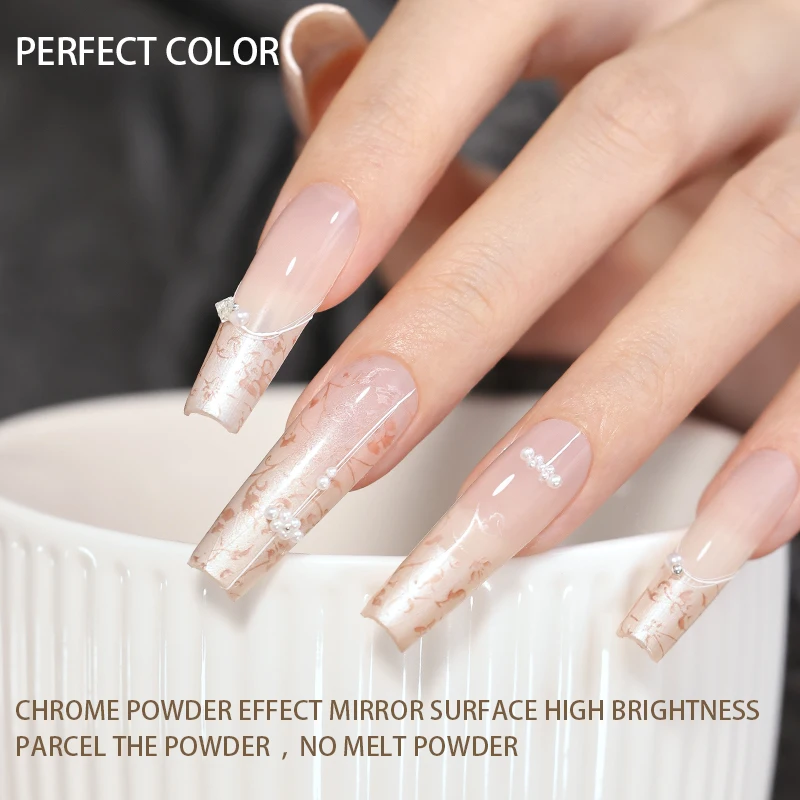 PERFECT COLOR Gel Top Coat for Chrome Nail Powder 12ml Clear No Wipe High Gloss Top Coat Easy Application