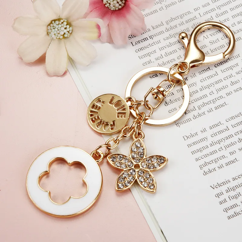 Alloy Lucky Clover Woman Luxury Keychain Designer Bag Jewellery