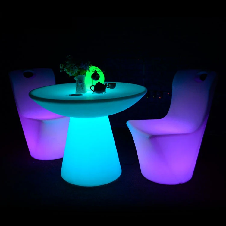 Cadeiras de bar LED de luxo em bancos luminosos de restaurante de boate