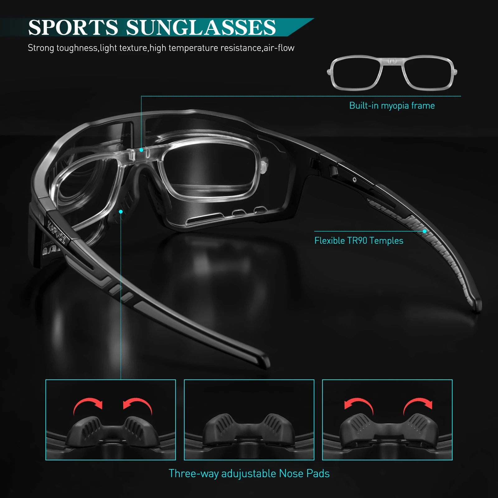 Kapvoe Photochromic Cycling Sunglasses Men Bicycle Cycling Glasses Bike Road Mountain Eyewear Women Outdoor Sport UV400 Goggles