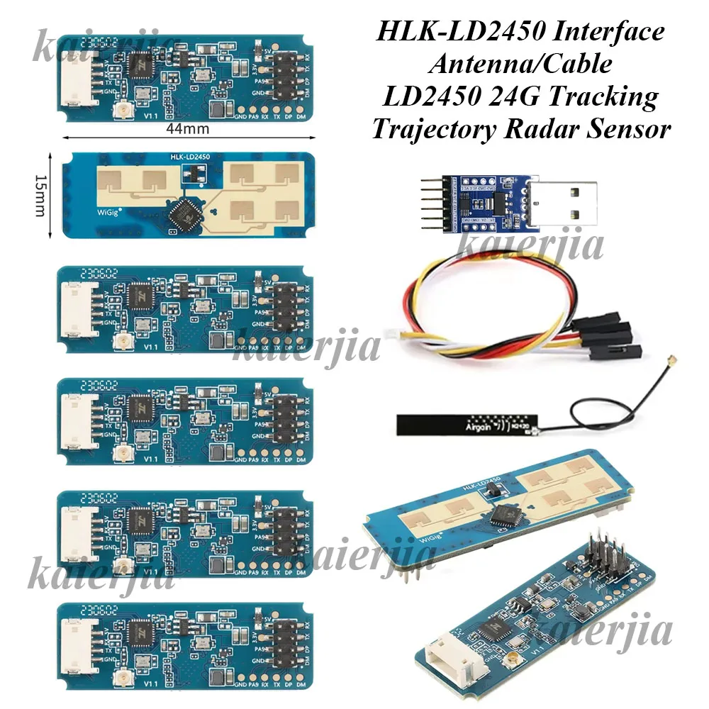 1-10Pcs LD2450 24G MM Wave Human Body Motion Tracking Trajectory Radar Sensor Module HLK-LD2450 Sensing Distance 8M Smart Home