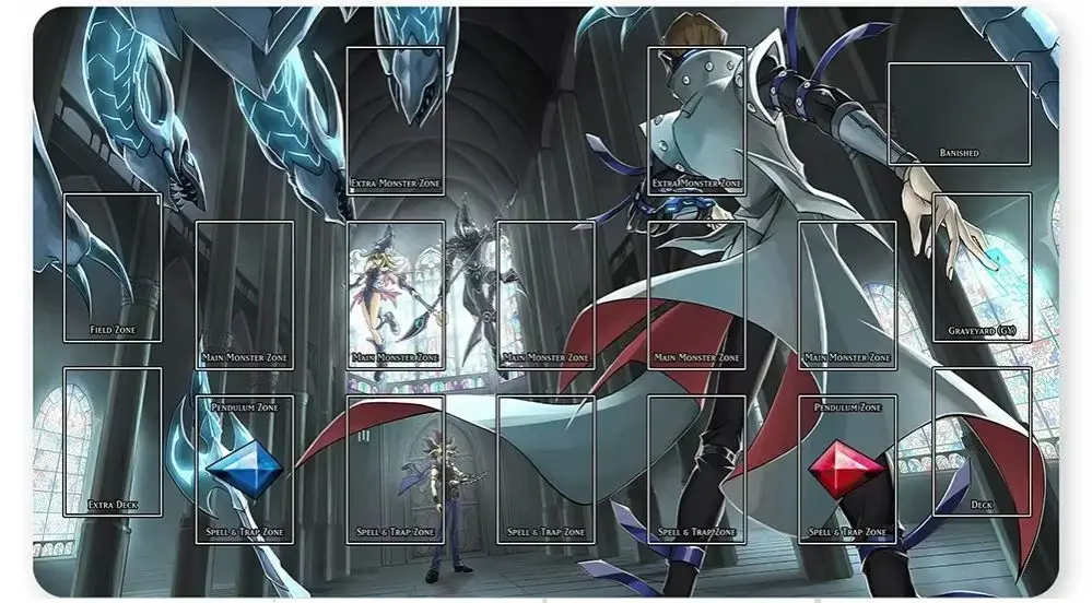 

YuGiOh Playmat Card Game Mat Play mats Compatible for OCG + Free Bag - ygo (52)