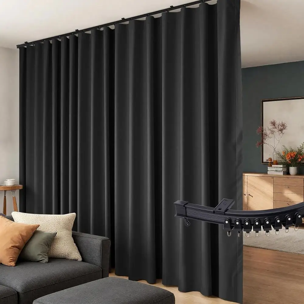 Blackout Curtain Track Set with Ceiling Mount for Living Room and Bedroom Privacy Dividers, 180x96