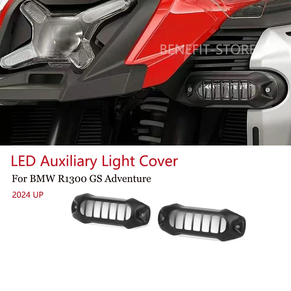 

For BMW R 1300 GS Adventure R1300GS ADV 2024 2025 Motorcycle Black LED Auxiliary Light Protection Grills Light Lamp