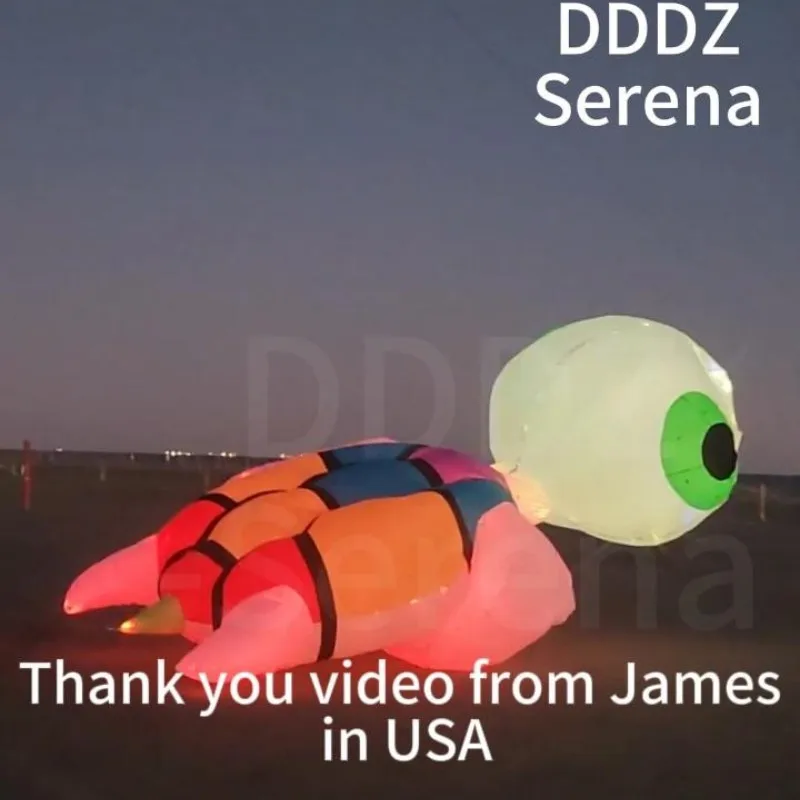 Línea de cometa de tortuga marina de 6M, colgante inflable suave para lavandería con LED o sin LED, tela de nailon Ripstop, cometa para actividades al aire libre