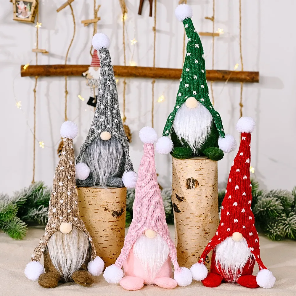 Christmas Gnomes Plush Doll Pendant Santa Faceless Doll Xmas Gonk Dwarf Elf Decoration Gifts Navidad 2023New Year For Home Decor