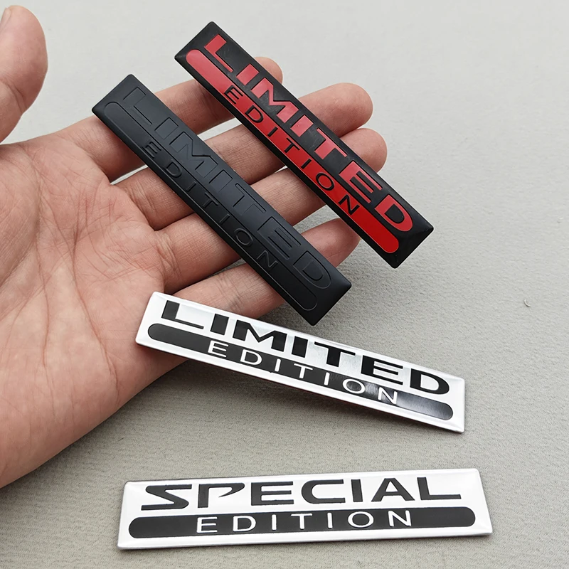 3D Aluminium Silver Black Logo LIMITED EDITION Emblem Car Fender Badge Trunk Decals LIMITED EDITION Stikcers Auto Accessories