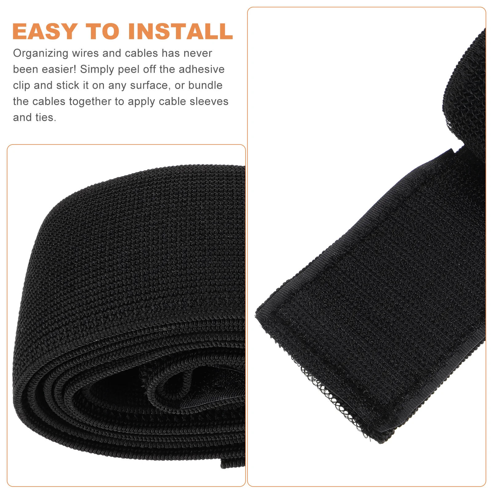

4Pcs Elastic Fastening Bands Loop and Hook Strap Durable Rubber Polyester Bands for Indoor Outdoor Sports Competition Sticky