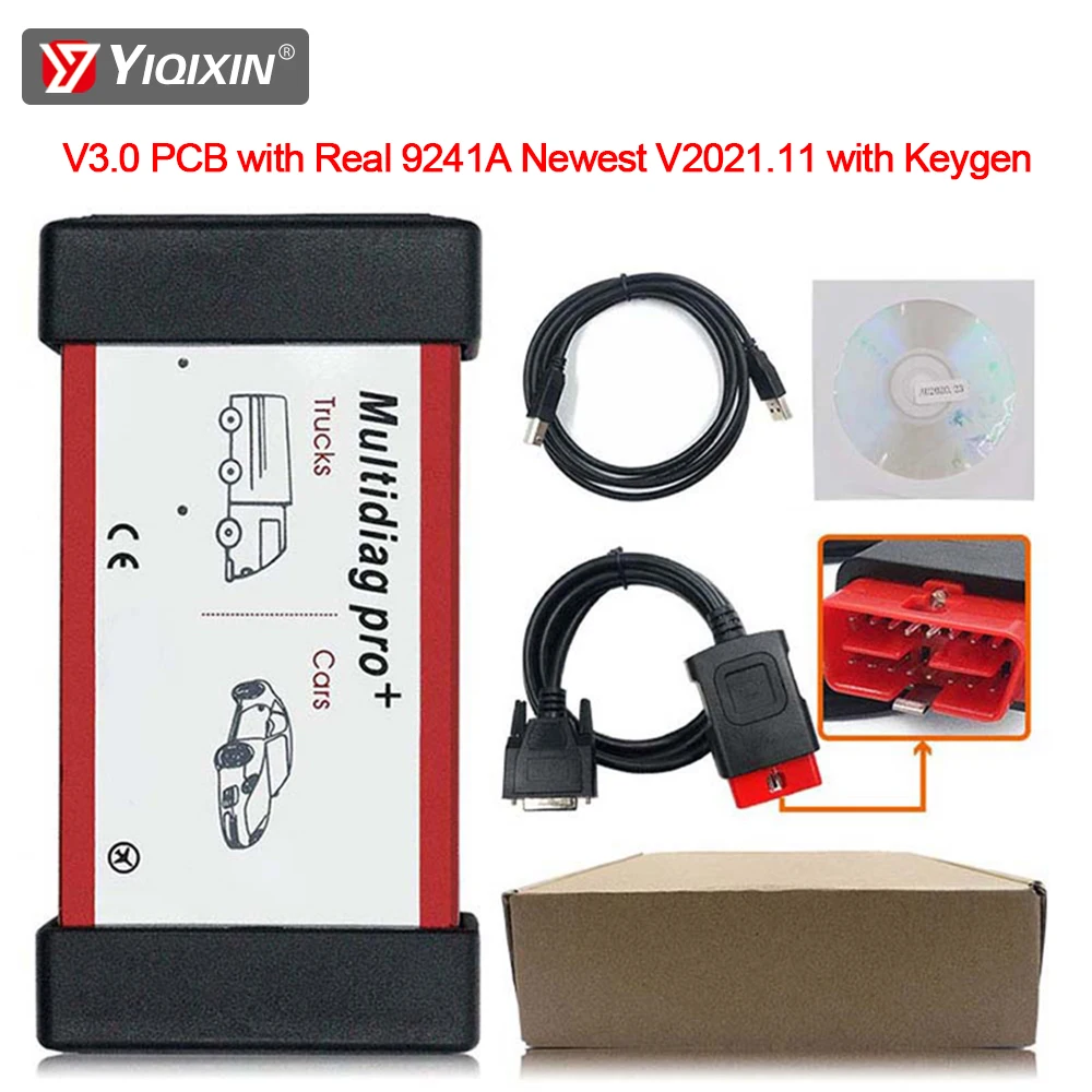 

Multidiag Pro+ V3.0 NEC Relay Bluetooth 4.3 OBD2 Scanner Double PCB 9241A Chip V2021.11 Keygen For BMW Car Truck Diagnostic Tool