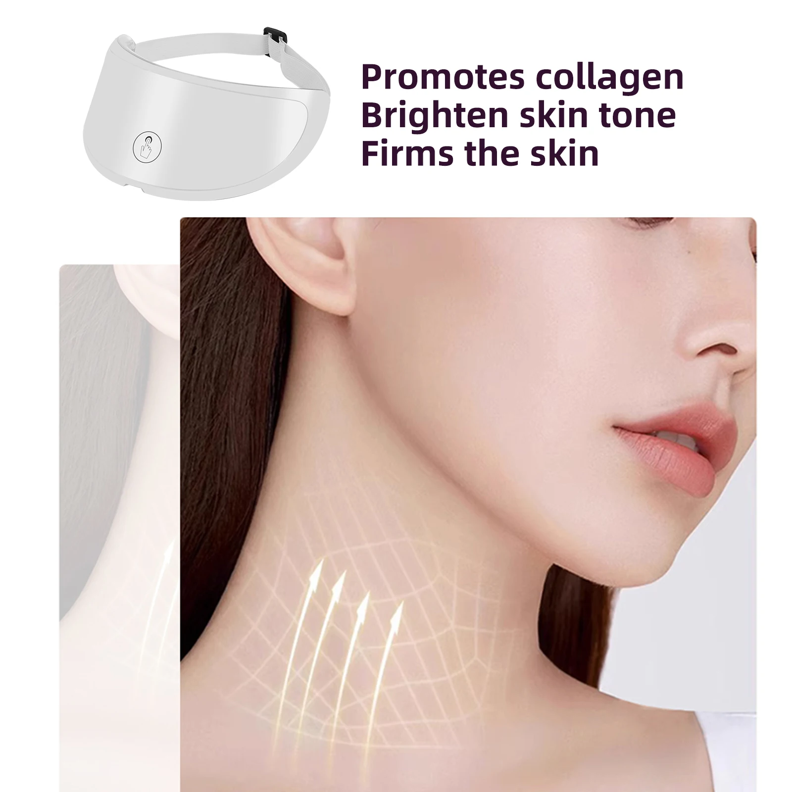 Dispositivo de belleza para el cuello, máscara de estiramiento del cuello, fotón LED, antienvejecimiento, ilumina la piel, masajeador Facial, cuidado de la piel del cuello