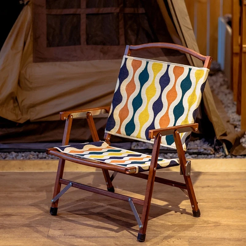クリエイティブなポータブル無垢材チェア、高品質で美しいビーチアウトドアチェア、複数のスタイルをご用意、折りたたみ式