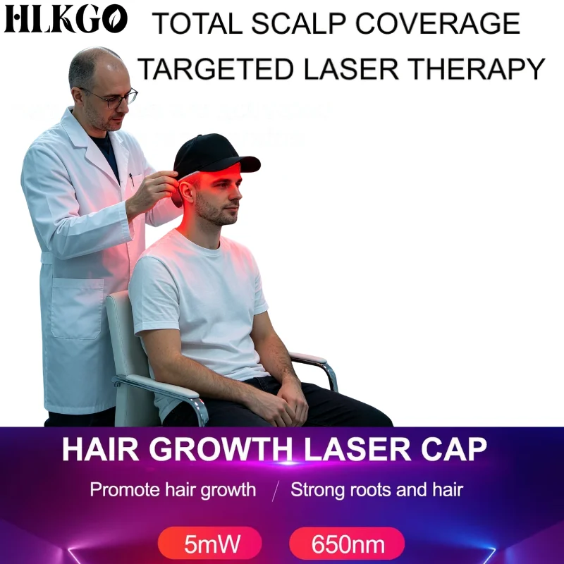 Advanced 510K Certified 96 Diodes 5mW 650nm LLLT Laser Cap for Stress Related Hair Loss Fast Regrowth Men Women Home Physiothera