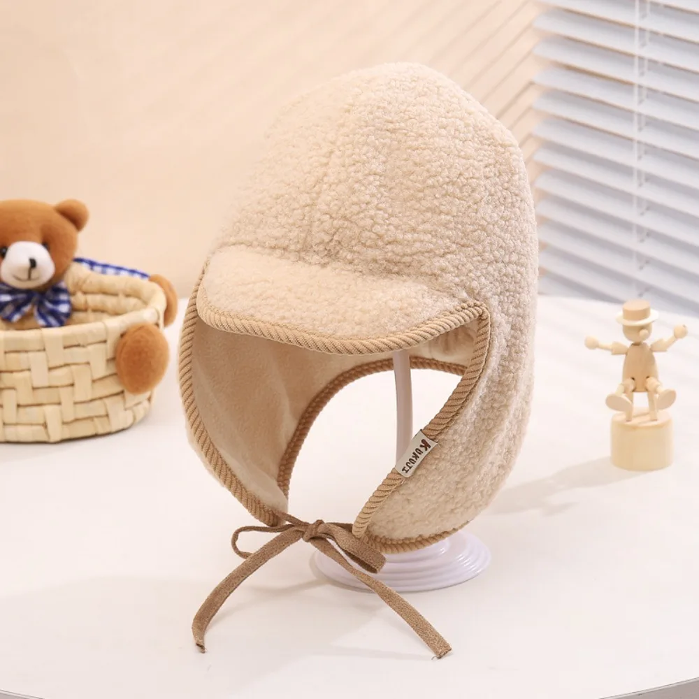 

Warm With Earmuffs Beanie Hat Ear Protection Thickened Bomber Hat Lamb Fleece Children Cap Toddler