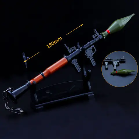 18cm RPG7 Rocket Launcher action Figures Mini Metal Equipment Model CS Toy Accessories Boys' Toys Decorative Ornament Gift HG278