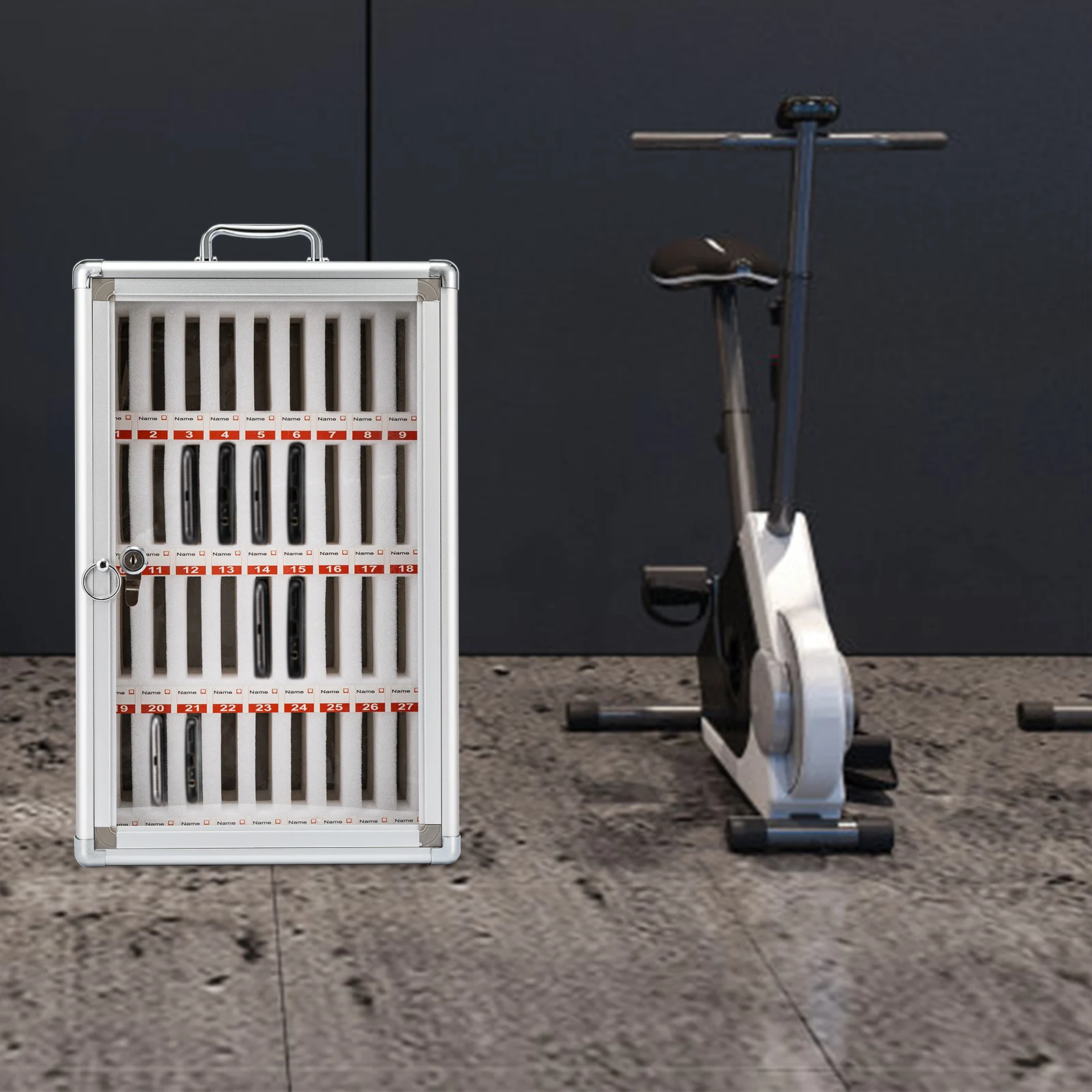 Armoire de Rangement Murale en Alliage d'Aluminium, avec Serrure (36 Fentes), pour ret, Fuchsia