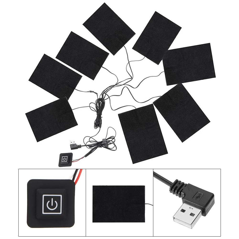 

3 Levels Jacket Heater Pads USB Heating Pads Vest Heater for DIY Heated Clothing for Outdoor Winter Camping Hiking Ski Cycling