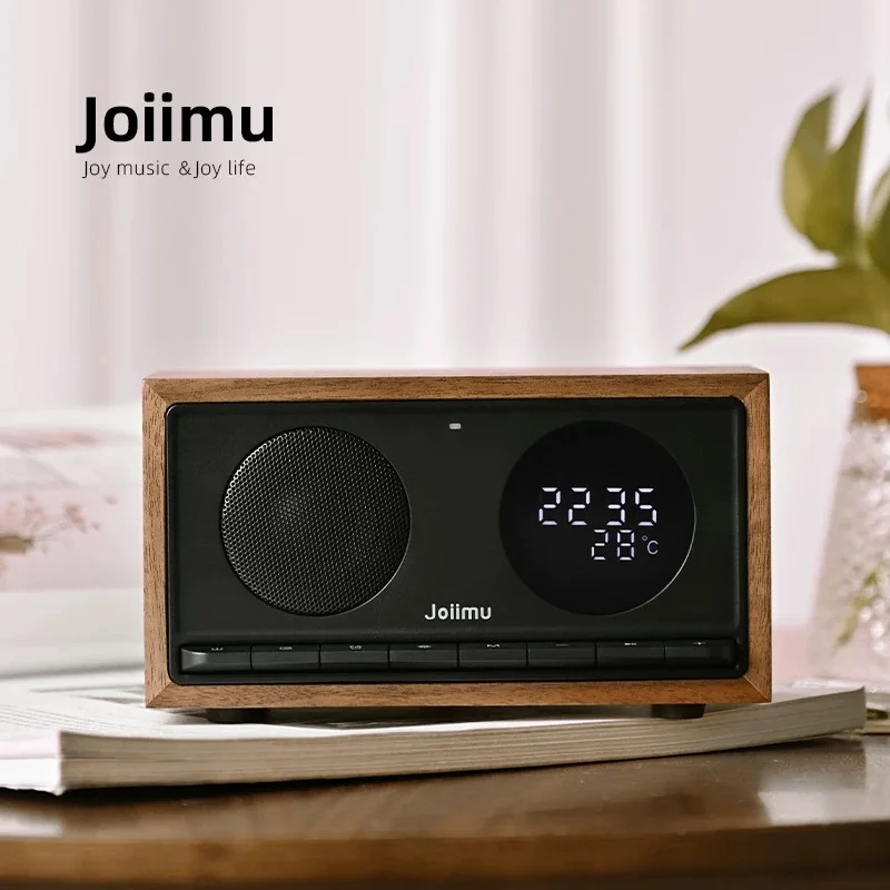 JM5 North American black walnut solid wood multi-functional Bluetooth speaker/radio with alarm function