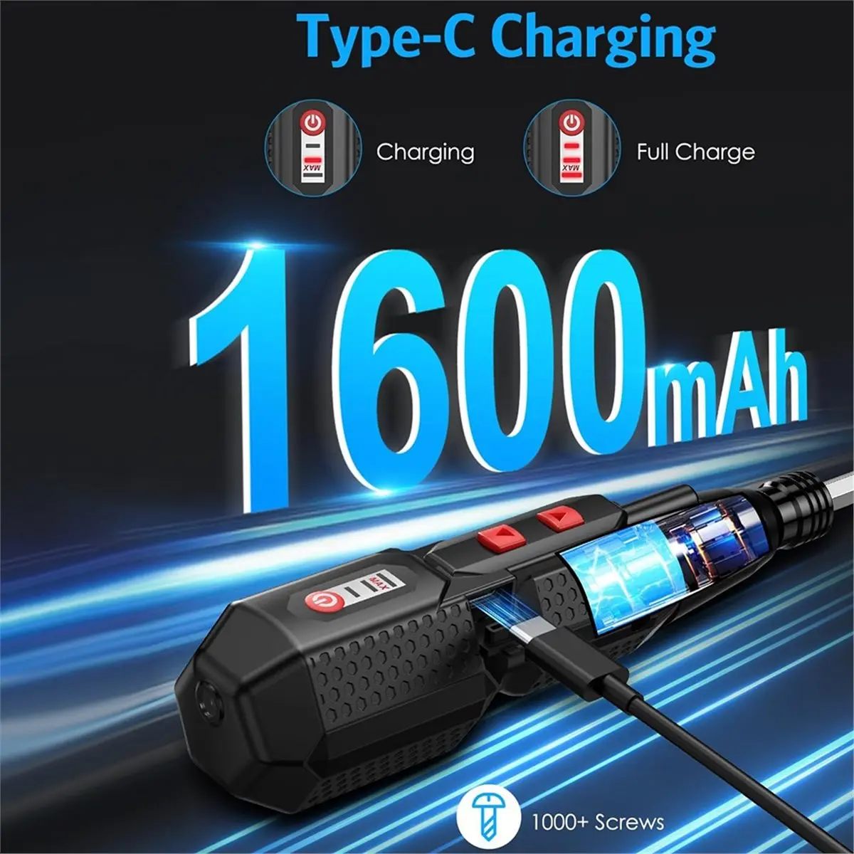 

Электрическая аккумуляторная отвертка, набор перезаряжаемых отверток с 13 битами, 3 настройками крутящего момента, светодиодной подсветкой на батарейке 1600 мАч