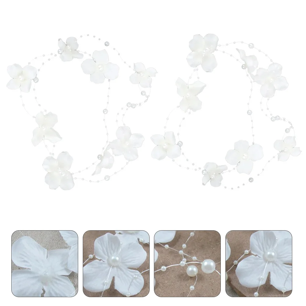 

2 Pcs Bride Flower Hair Accessories Wedding Hairbands Shaped Headbands Romantic Headwear Decorative Vintage