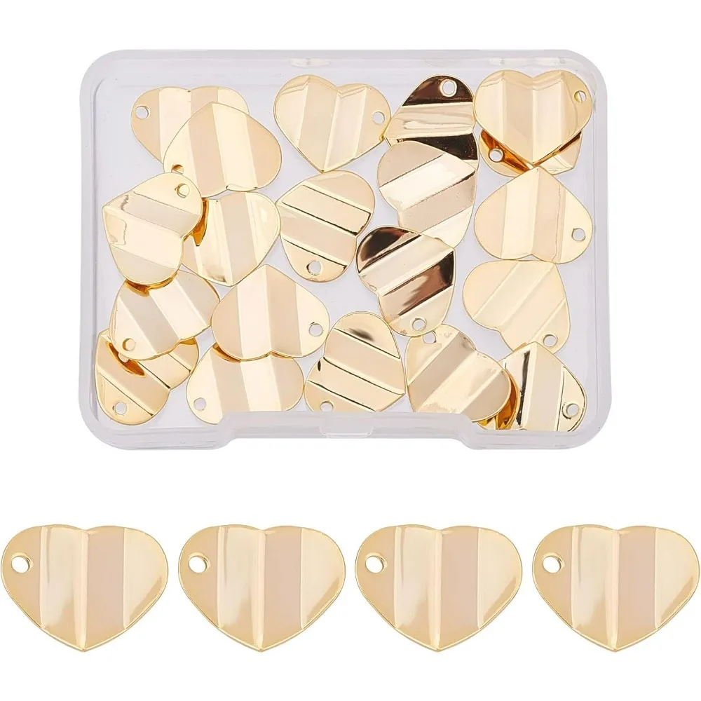

20Pcs Brass Blank Pendants 12.5x15.5mm Heart Stamping Tag Charms Real Brass Pendants Charms with 1.5mm
