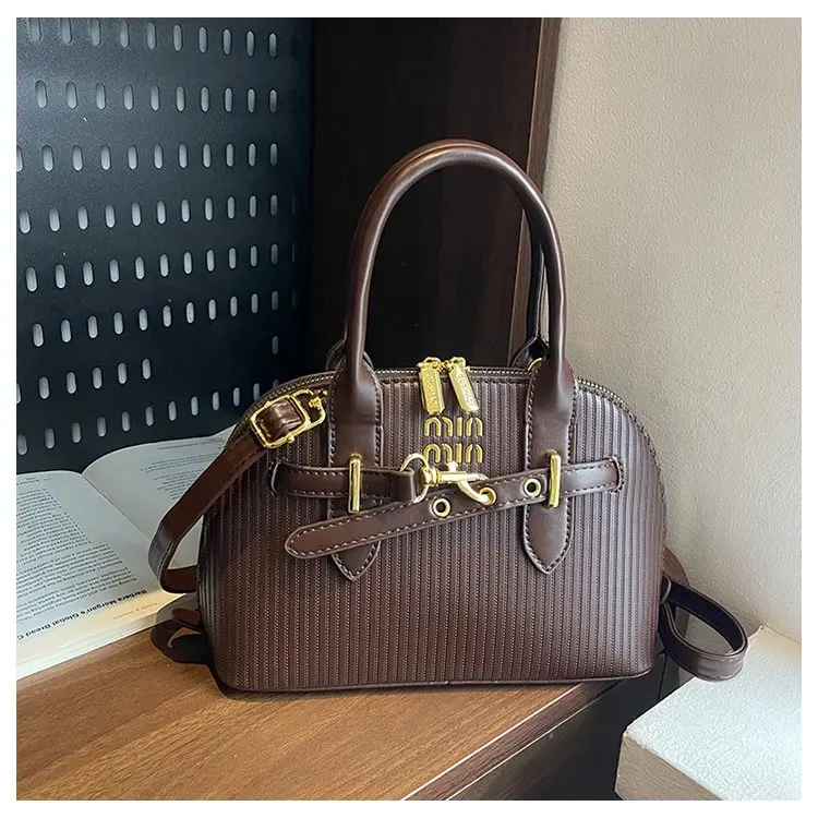 

Premium Shell Structured Leather Tote Bag Women’s Handheld ShoulderBag Versatile Commuter Travel Chic Elegant Convertible Design