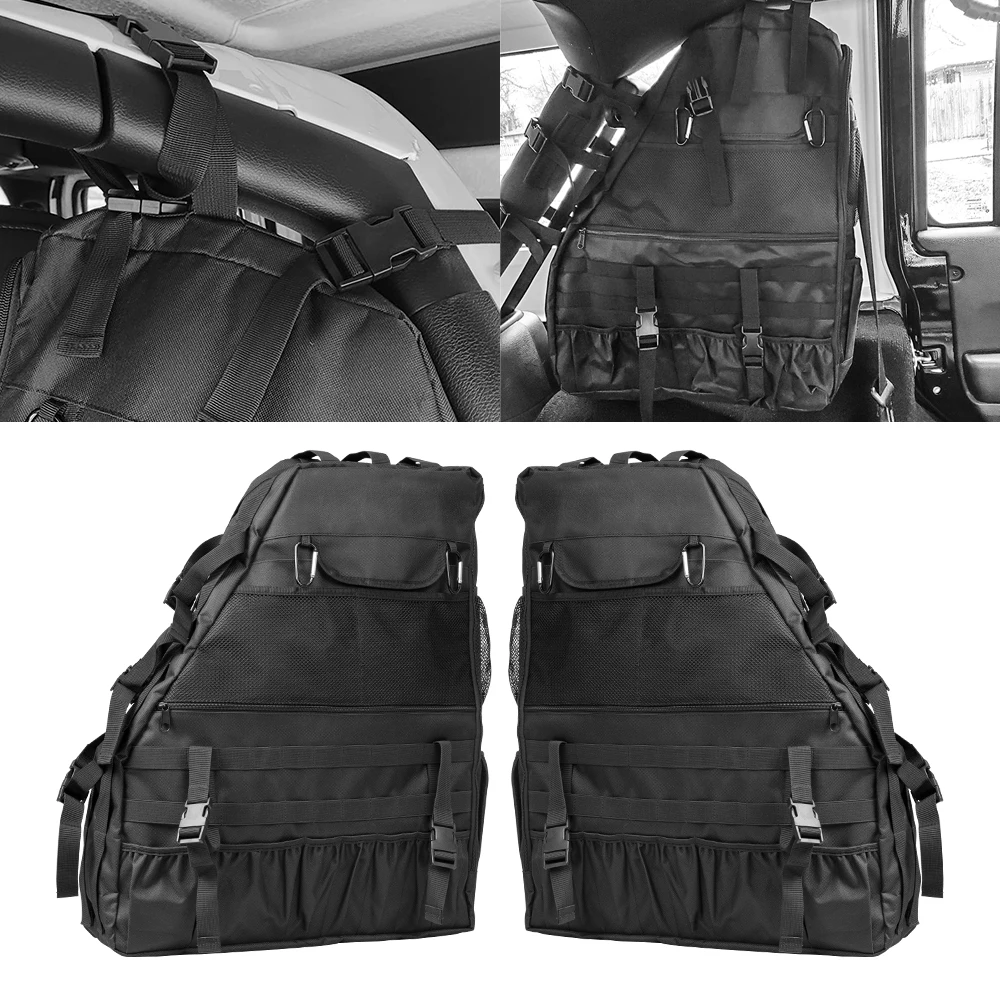 For Jeep Wrangler JK Rubicon 4-Door 2007-2019 JL JK JKU Roll Bar Storage Bag Cage Multi-Pockets Organizers Cargo Bag Saddlebag