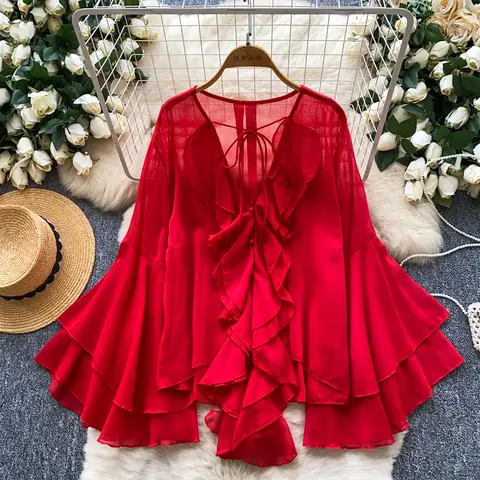 10 best sales महिलाओं के लिए रफ़ल टॉप - №10