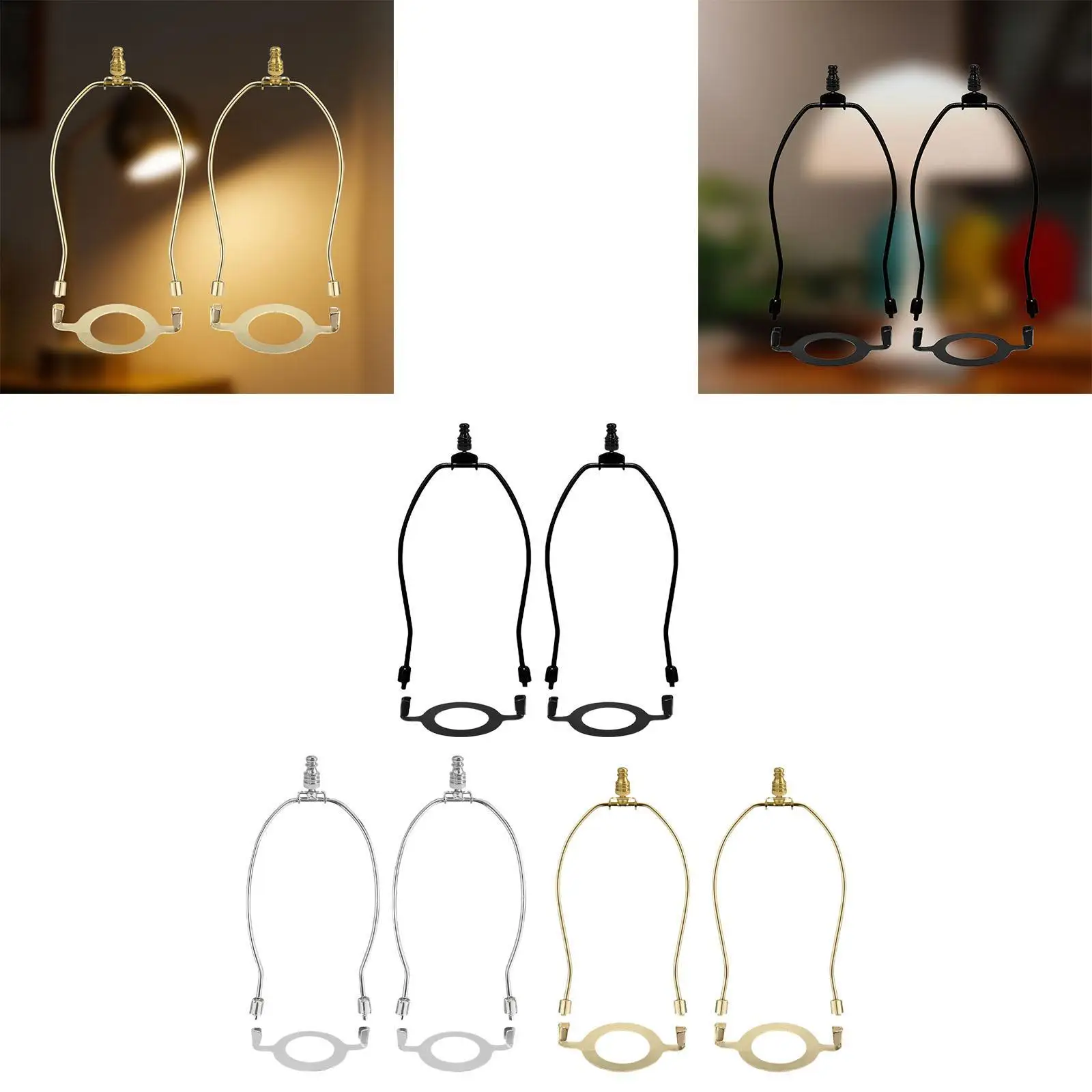 

2 Pieces Harp Lampshade Harp Light Fitting Adjustable Detachable Hardware Parts