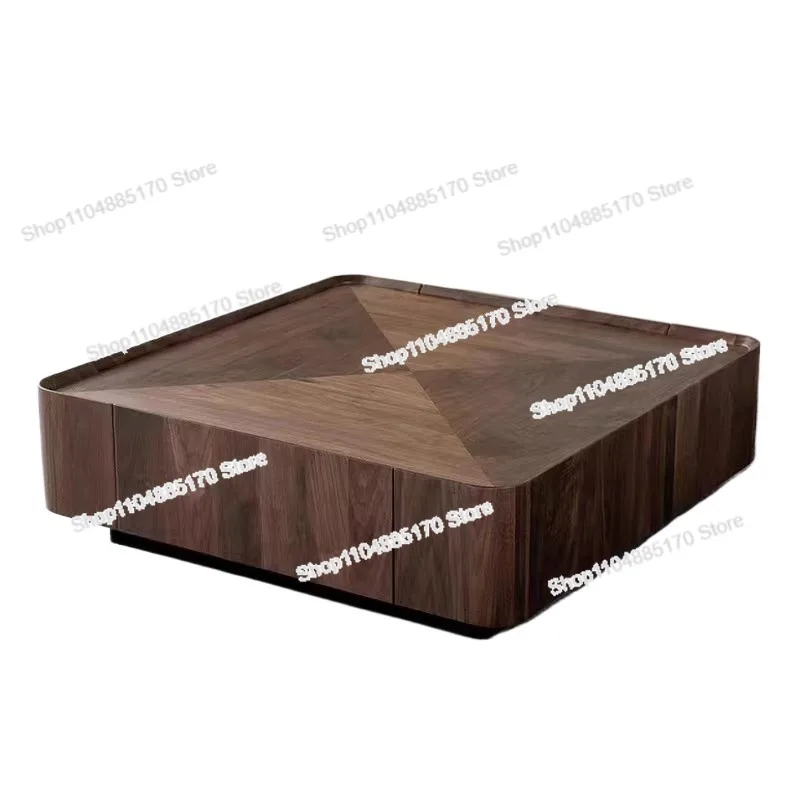 

Home Office and School Walnut Bark Wood Living Room Furniture Modern Square Coffee Table