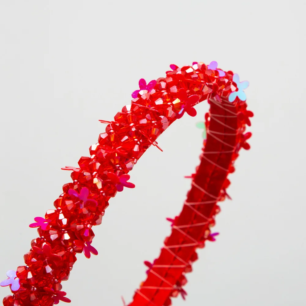 Heming hair accessories fine handmade beaded crystal headband hot-selling simple fashion elegant flower headband wholesale