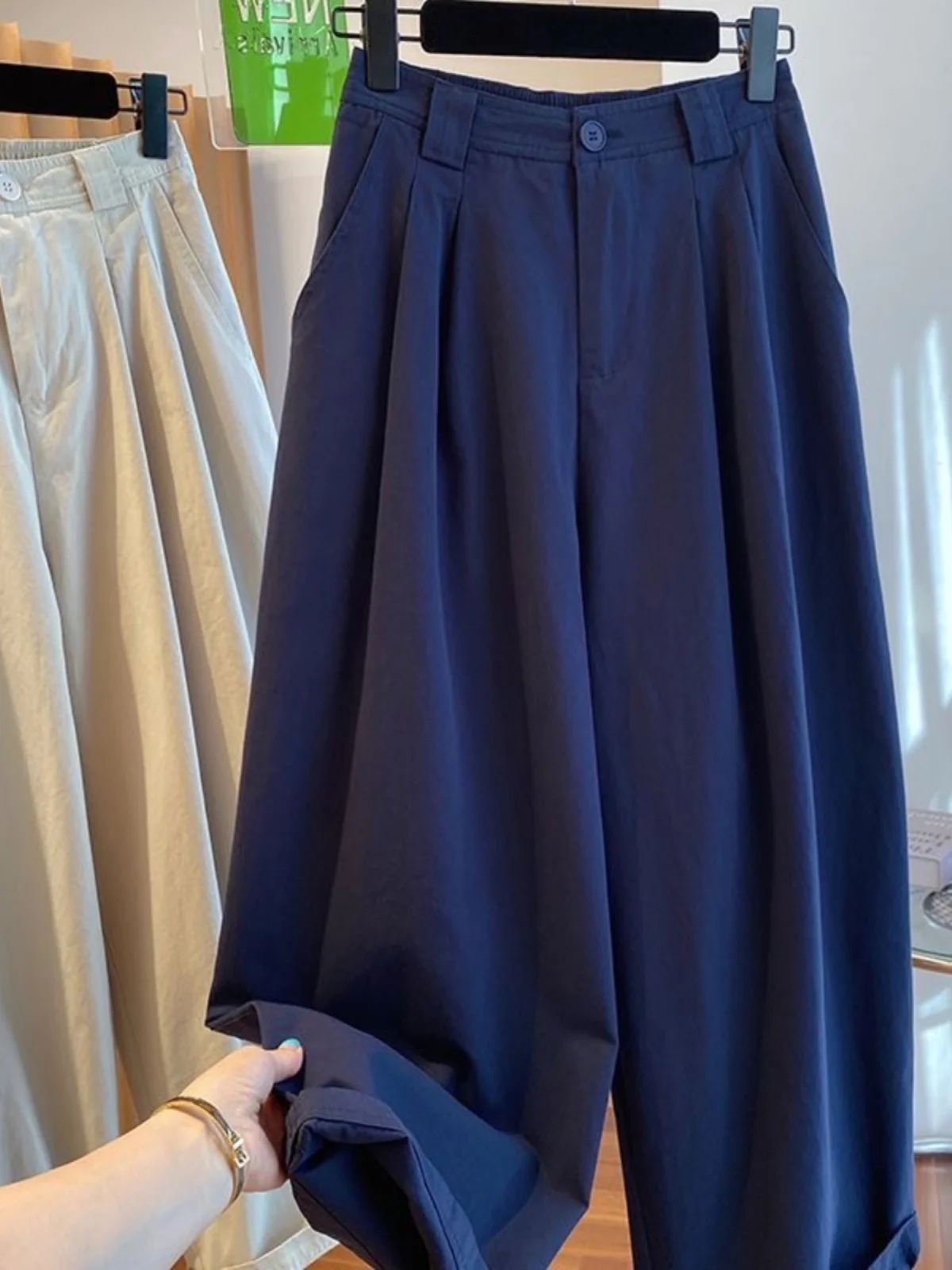 

plus Size Straight Leg Pants Women's Casual Loose Wide Leg Trousers Comfortable High Waist Long Pants Autumn Winter Faion