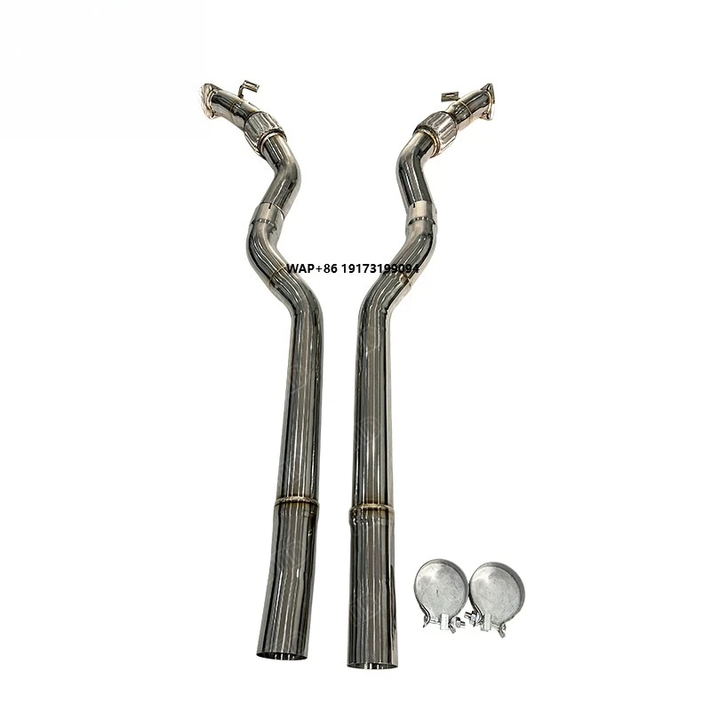 

High Performance 70mm Front Pipe for 2019+ RS6/RS7 C8, No Center Muffler, Polished Stainless Steel, Fast Shipping