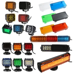 Luz de trabalho led capa à prova de poeira capa da lâmpada de nevoeiro âmbar preto vermelho azul verde claro para 3 4 12 20 22 32 42 50 52 polegada barra de luz