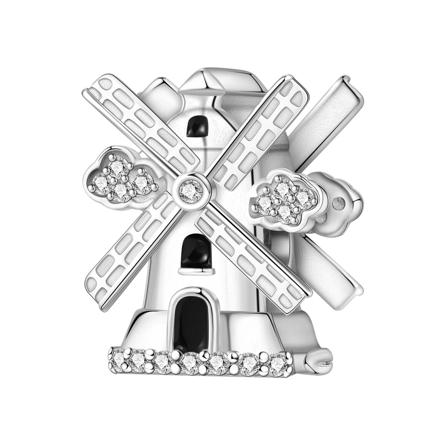 PANPOKI 925 Sterling Silver Windmill Travel Vacation Pendants Bracelet Necklace Charms Fit Jewelry Party Beads DIY Fine Gifts