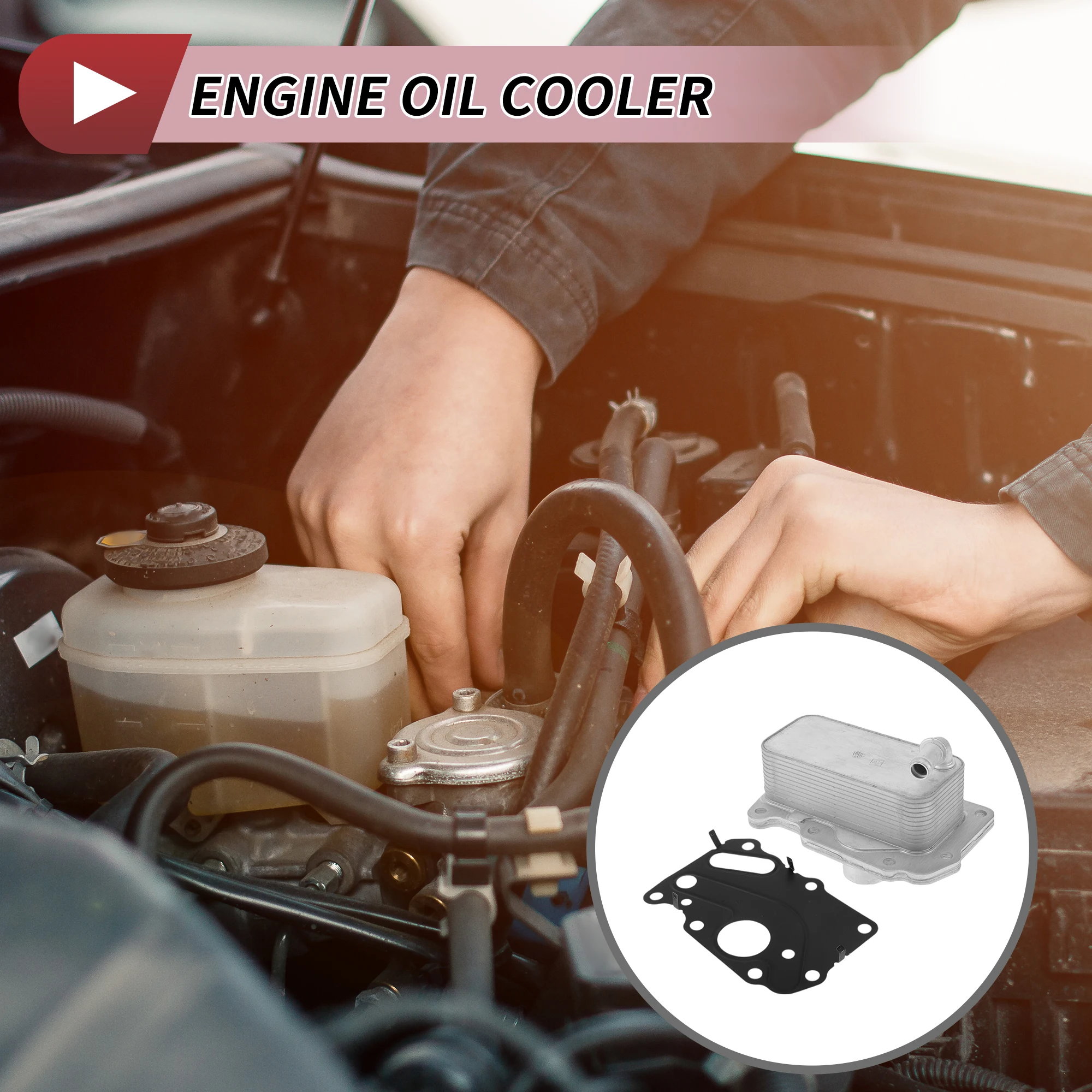 

UXCELL Car Engine Oil Cooler with Gasket for Land Rover Range Rover Evoque No.LR073678