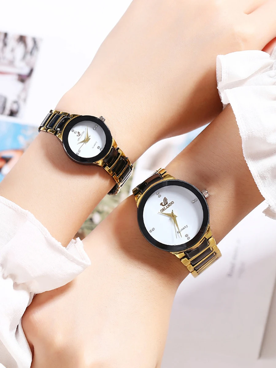 Couple Watch High end Fashion Simple Fashion Pair Watch Steel Band Couple Watch Quartz Watch